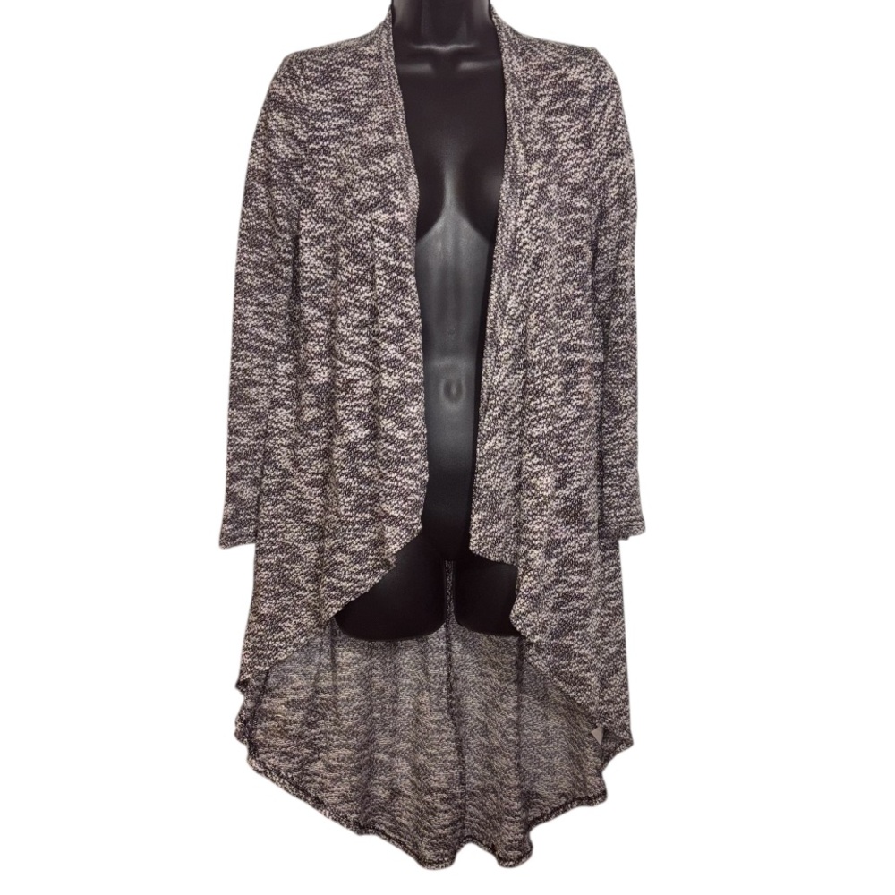 Acemi Knit Cardigan Shawl Collar Long Sleeves Cotton Blend Hi Low Hem Medium